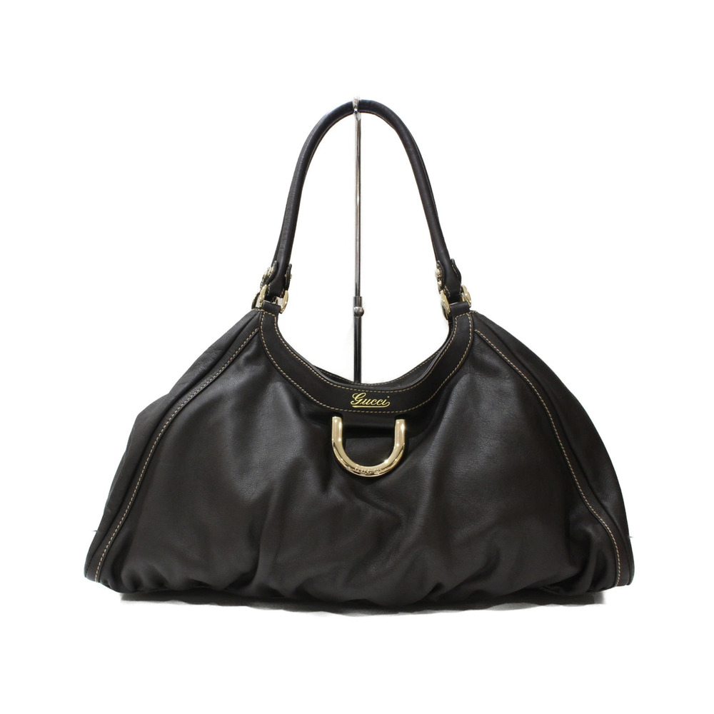 GUCCI Abbey Tote Bag Handbag Brown Leather